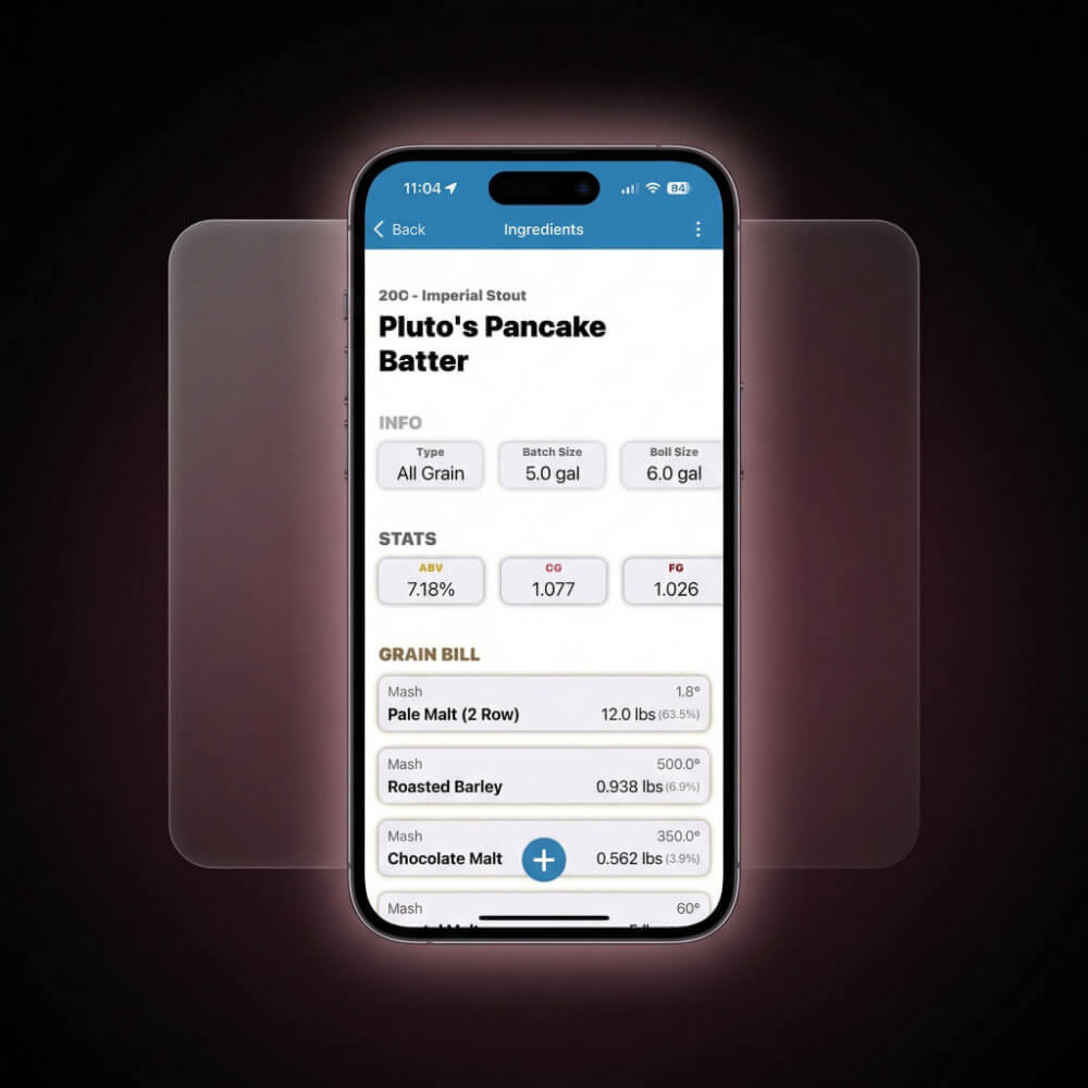 Brew Cloud calculators screen